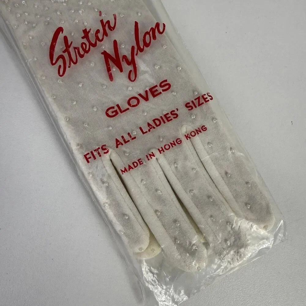 Vintage Beaded Formal Stretch Gloves